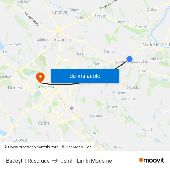 Harta de Budești | Răscruce către Usmf - Limbi Moderne