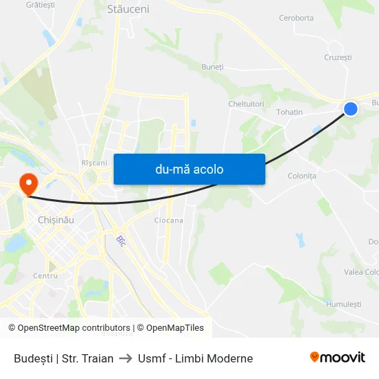 Harta de Budești | Str. Traian către Usmf - Limbi Moderne