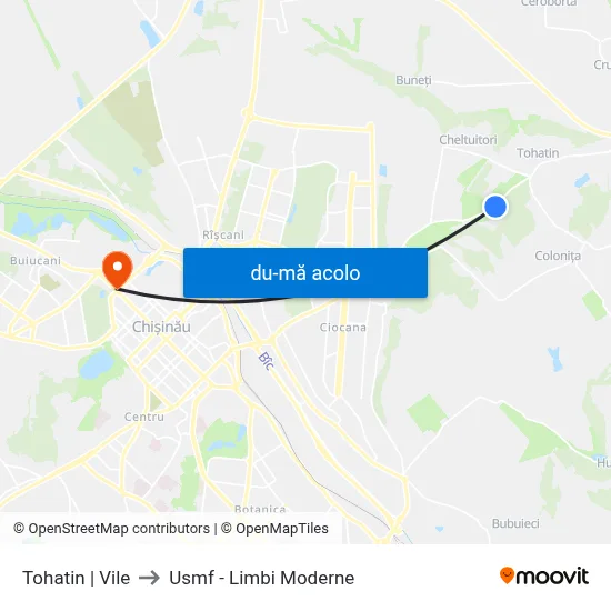 Harta de Tohatin | Vile către Usmf - Limbi Moderne