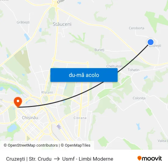 Harta de Cruzești | Str. Crudu către Usmf - Limbi Moderne