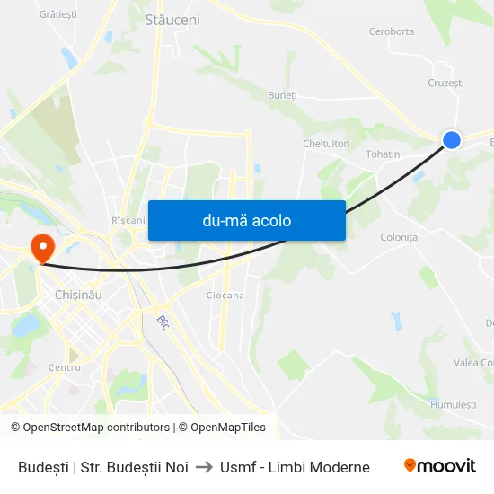 Harta de Budești | Str. Budeștii Noi către Usmf - Limbi Moderne