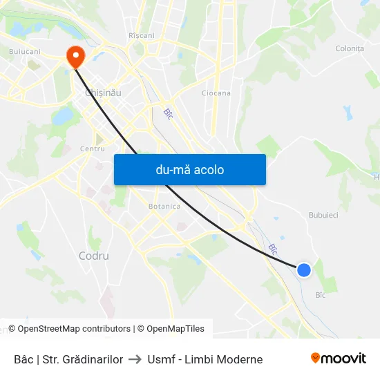 Harta de Bâc | Str. Grădinarilor către Usmf - Limbi Moderne