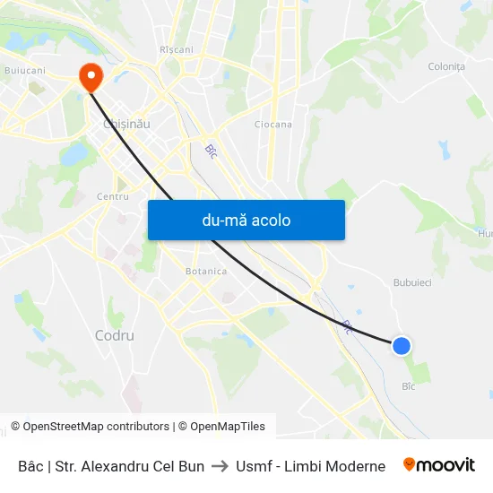 Harta de Bâc | Str. Alexandru Cel Bun către Usmf - Limbi Moderne