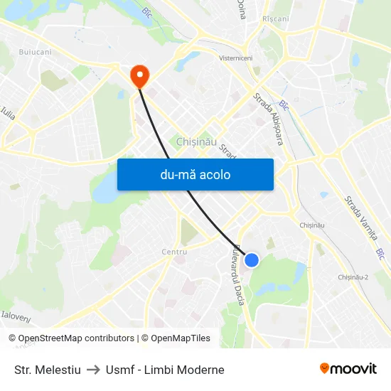 Harta de Str. Melestiu către Usmf - Limbi Moderne