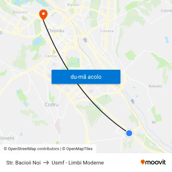 Harta de Str. Bacioii Noi către Usmf - Limbi Moderne