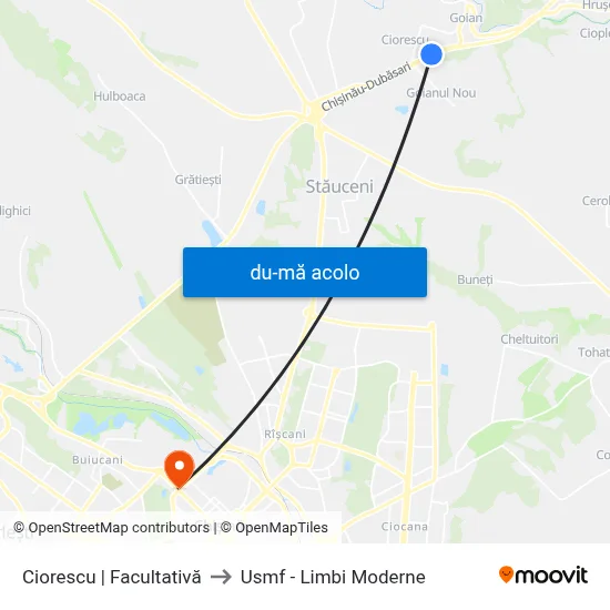 Harta de Ciorescu | Facultativă către Usmf - Limbi Moderne