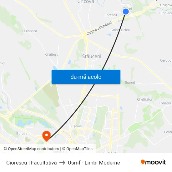 Harta de Ciorescu | Facultativă către Usmf - Limbi Moderne