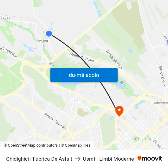 Harta de Ghidighici | Fabrica De Asfalt către Usmf - Limbi Moderne