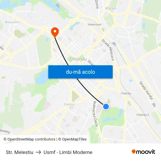 Harta de Str. Melestiu către Usmf - Limbi Moderne