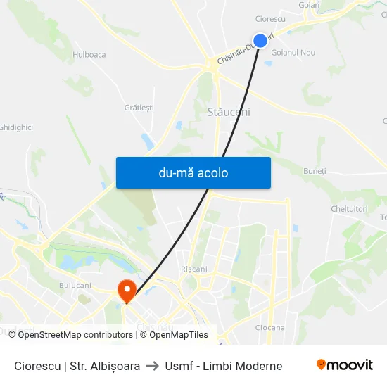 Harta de Ciorescu | Str. Albișoara către Usmf - Limbi Moderne