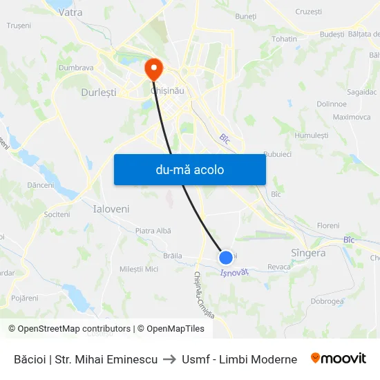 Harta de Băcioi | Str. Mihai Eminescu către Usmf - Limbi Moderne