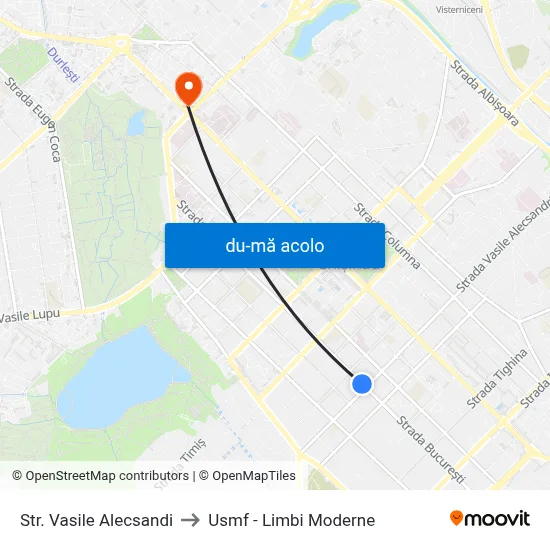 Harta de Str. Vasile Alecsandi către Usmf - Limbi Moderne