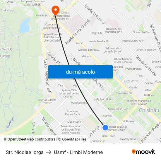 Harta de Str. Nicolae Iorga către Usmf - Limbi Moderne