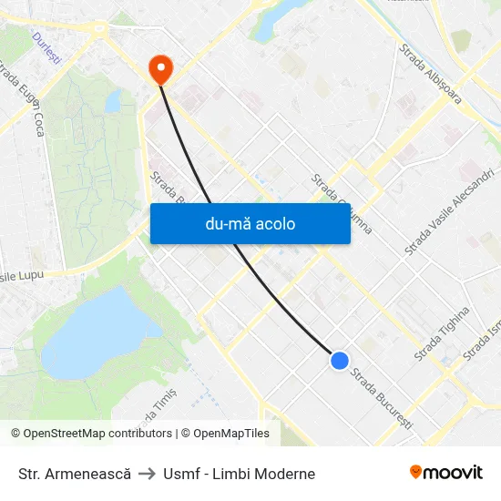 Harta de Str. Armenească către Usmf - Limbi Moderne
