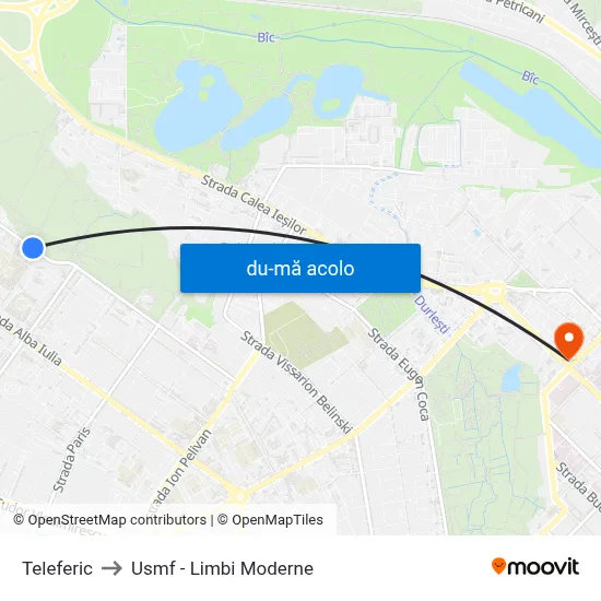 Harta de Teleferic către Usmf - Limbi Moderne