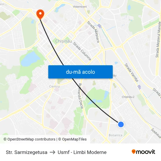 Harta de Str. Sarmizegetusa către Usmf - Limbi Moderne