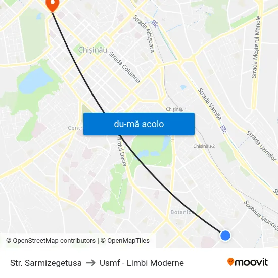 Harta de Str. Sarmizegetusa către Usmf - Limbi Moderne
