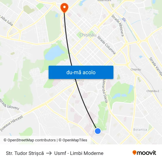 Harta de Str. Tudor Strișcă către Usmf - Limbi Moderne