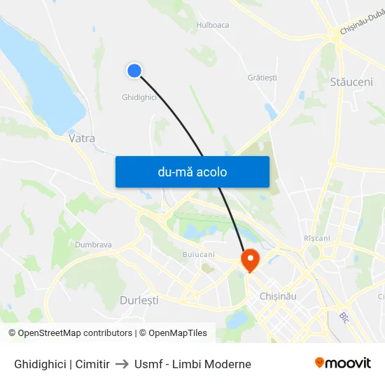 Harta de Ghidighici | Cimitir către Usmf - Limbi Moderne