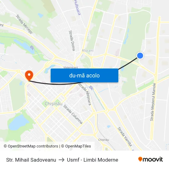 Harta de Str. Mihail Sadoveanu către Usmf - Limbi Moderne