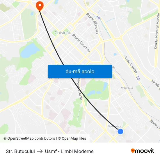 Harta de Str. Butucului către Usmf - Limbi Moderne