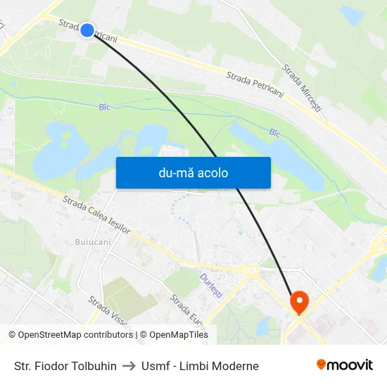 Harta de Str. Fiodor Tolbuhin către Usmf - Limbi Moderne