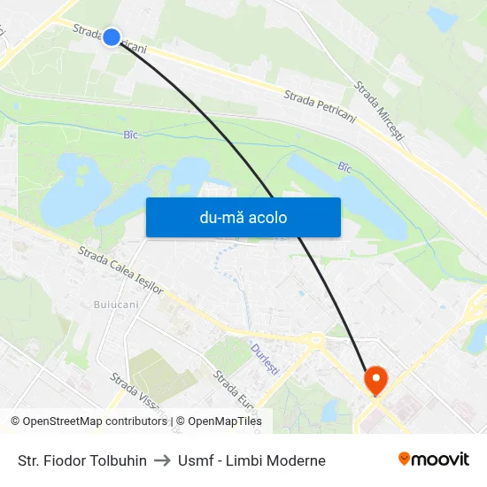 Harta de Str. Fiodor Tolbuhin către Usmf - Limbi Moderne