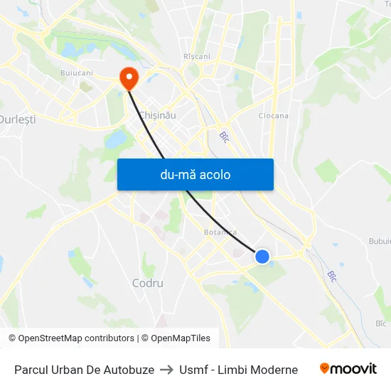 Harta de Parcul Urban De Autobuze către Usmf - Limbi Moderne