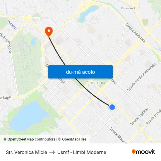 Harta de Str. Veronica Micle către Usmf - Limbi Moderne