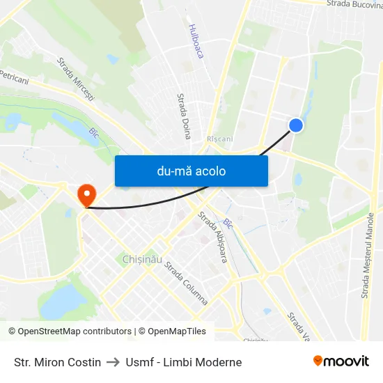 Harta de Str. Miron Costin către Usmf - Limbi Moderne