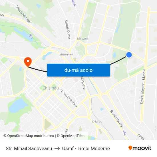 Harta de Str. Mihail Sadoveanu către Usmf - Limbi Moderne