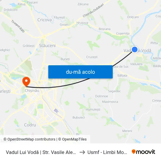 Harta de Vadul Lui Vodă | Str. Vasile Alecsandri către Usmf - Limbi Moderne