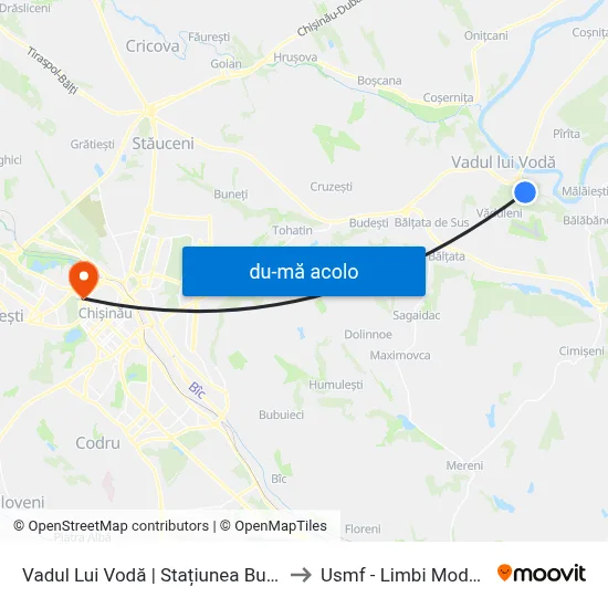 Harta de Vadul Lui Vodă | Stațiunea Bucuria către Usmf - Limbi Moderne