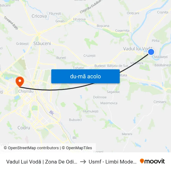 Harta de Vadul Lui Vodă | Zona De Odihnă către Usmf - Limbi Moderne
