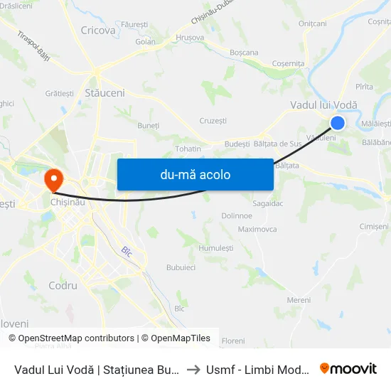 Harta de Vadul Lui Vodă | Stațiunea Bucuria către Usmf - Limbi Moderne