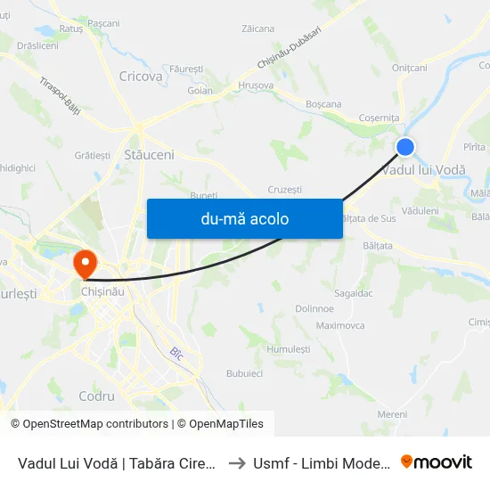 Harta de Vadul Lui Vodă | Tabăra Cireșarii către Usmf - Limbi Moderne