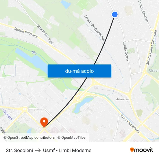 Harta de Str. Socoleni către Usmf - Limbi Moderne
