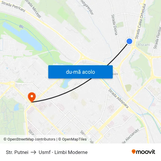 Harta de Str. Putnei către Usmf - Limbi Moderne