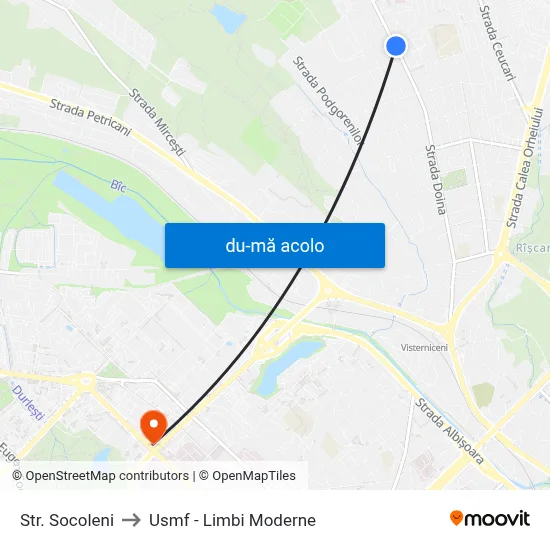Harta de Str. Socoleni către Usmf - Limbi Moderne