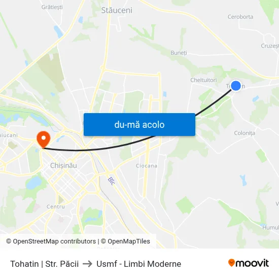 Harta de Tohatin | Str. Păcii către Usmf - Limbi Moderne