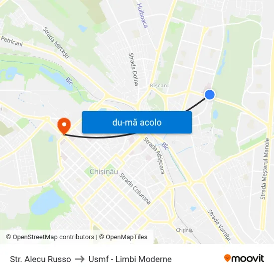 Harta de Str. Alecu Russo către Usmf - Limbi Moderne