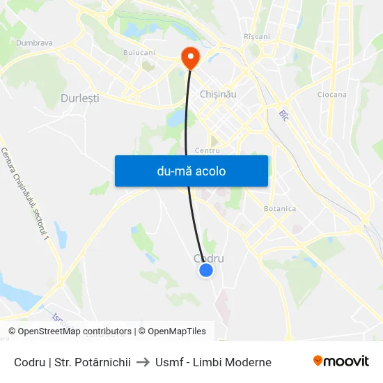 Harta de Codru | Str. Potârnichii către Usmf - Limbi Moderne