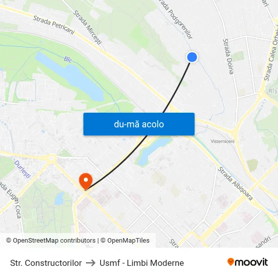 Harta de Str. Constructorilor către Usmf - Limbi Moderne