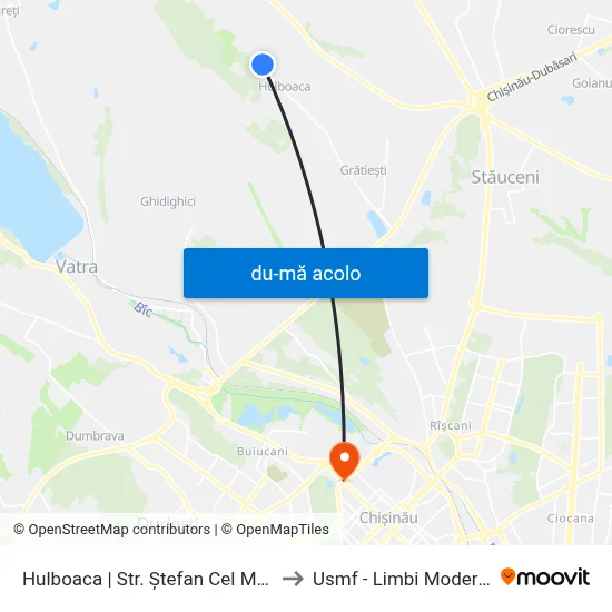 Harta de Hulboaca | Str. Ștefan Cel Mare către Usmf - Limbi Moderne
