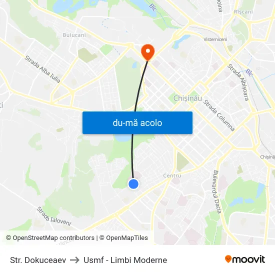 Harta de Str. Dokuceaev către Usmf - Limbi Moderne