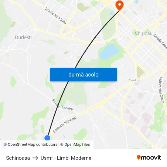 Harta de Schinoasa către Usmf - Limbi Moderne