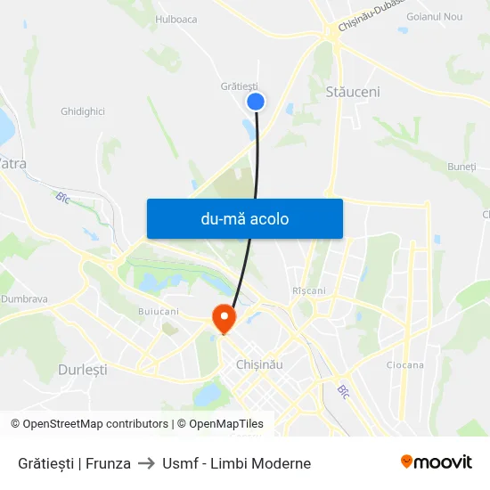 Harta de Grătiești | Frunza către Usmf - Limbi Moderne