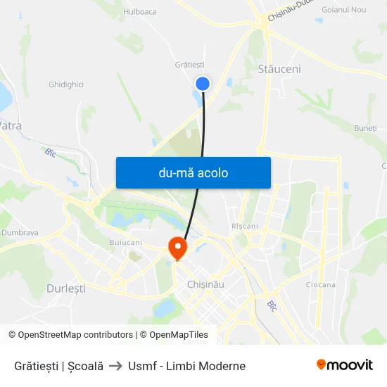 Harta de Grătiești | Școală către Usmf - Limbi Moderne