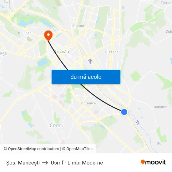 Harta de Șos. Muncești către Usmf - Limbi Moderne