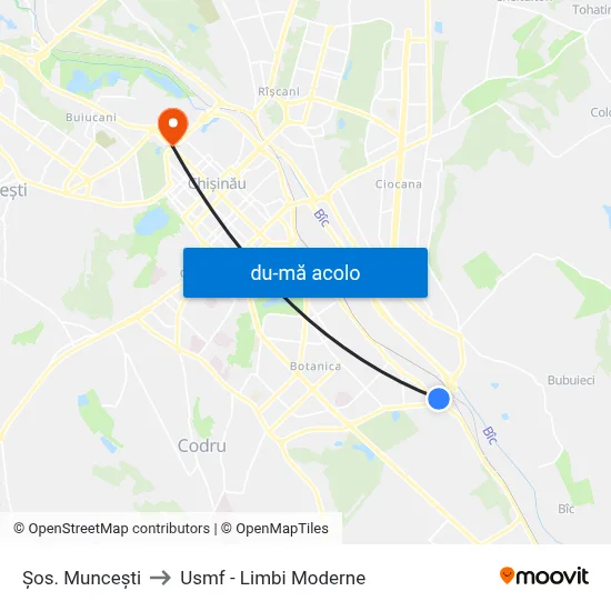 Harta de Șos. Muncești către Usmf - Limbi Moderne